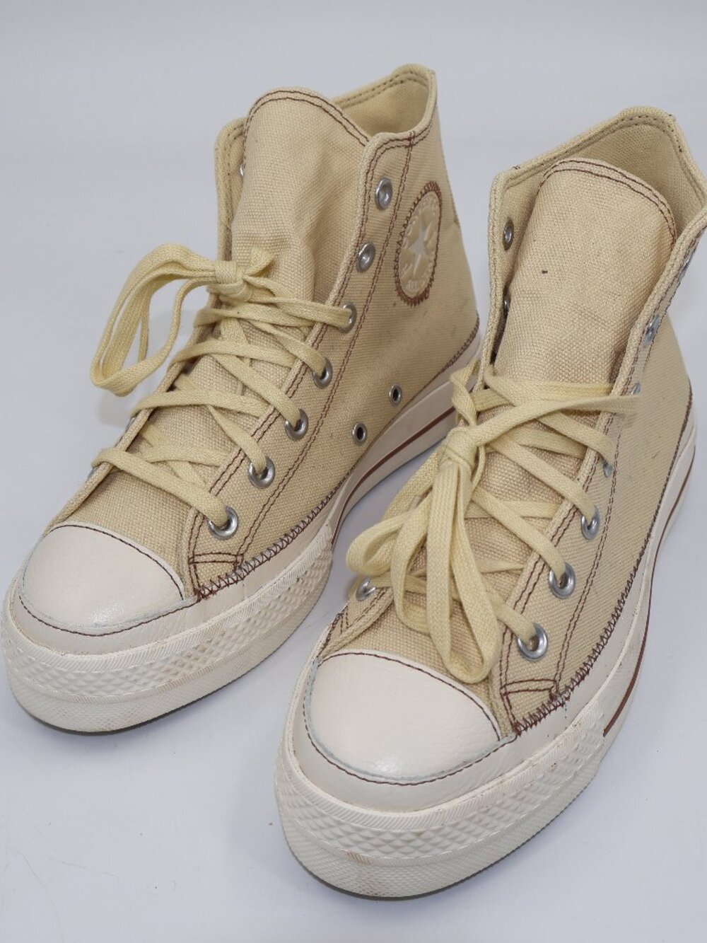 Converse All‎ Star Lift High Top Women 7.5 Oatmeal Brown Platform A04659C